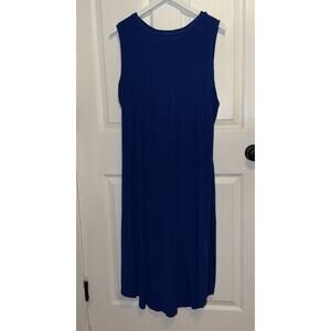 Universal Standard Blue Tank Sleeveless Dress Midi Jersey Drape Size M 18/20